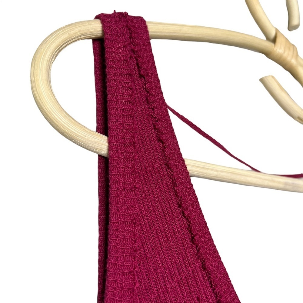 Free People Poncho Tank Sing La La  Burgundy Oversized Wide Crop Layer Beach - Picture 11 of 11